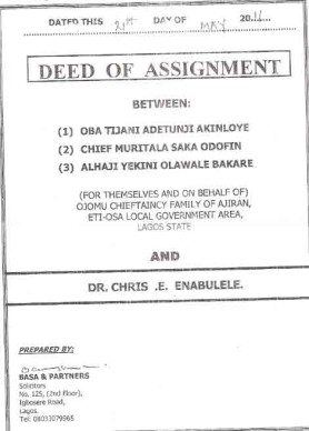 What does assignment mean on a deed in common