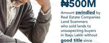 Over ₦500 million Naira lost to land scammers at Ibeju Lekki